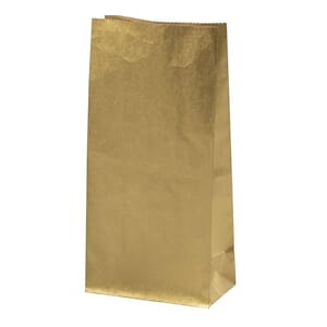 Papirpose - Gullfarget papir, 110x65x225 mm, 10/Pkg
