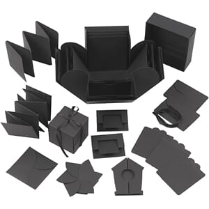 Explosion box - Sort, str. 7x7x7.5+12x12x12 cm, 1stk