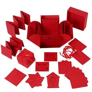 Explosion box - Rød, str. 7x7x7.5+12x12x12 cm, 1stk