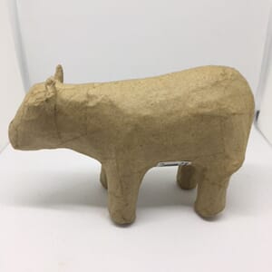 Pappmache: Minidyr - Ku, H: 8-12 cm, 1 stk