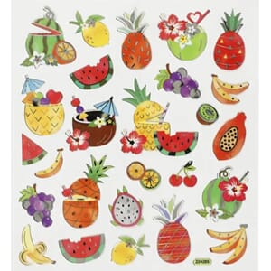 Stickers - Eksotisk frukt, str 15x16.50 cm, 1 ark