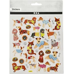 Stickers - Hunder, str 15x16.50 cm, 1 ark