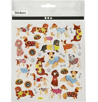 Stickers - Hunder, str 15x16.50 cm, 1 ark