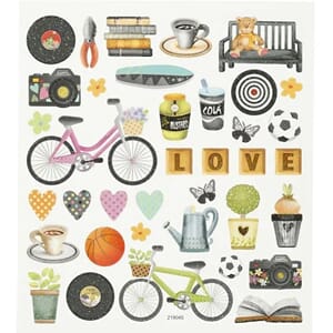 Stickers - Fritid, str 15x16.50 cm, 1 ark