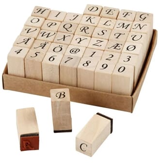 Stempelsett - Alfabet, montert, str 1x1 cm kloss