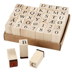 Stempelsett - Alfabet, montert, str 1x1 cm kloss
