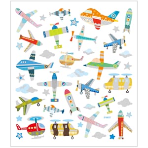Stickers - Fly Og Helikopter, str 15x16.50 cm, 1 ark