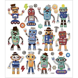 Stickers - Roboter, str 15x16.50 cm, 1 ark