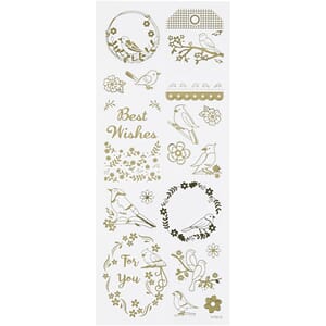 Stickers - Fugl, gull, str 10x24 cm, 1 ark