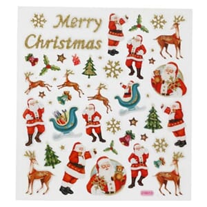Stickers - Santa Claus and raindeer, str 15x16.50 cm, 1 ark