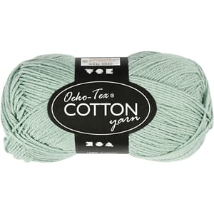 Bomullsgarn - Mintgrønn, 100% bomull, 50 gram