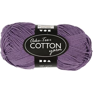 Bomullsgarn - Lilla, 100% bomull, 50 gram