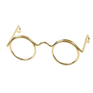 Miniatyr - Gull briller, str 35 mm, 10 stk