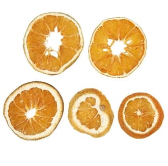 Tørkede appelsinskiver, str 40-60 mm, 5/Pkg