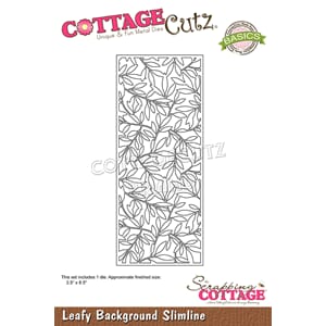 CottageCutz - Leafy Background Slimline Rectangle Dies