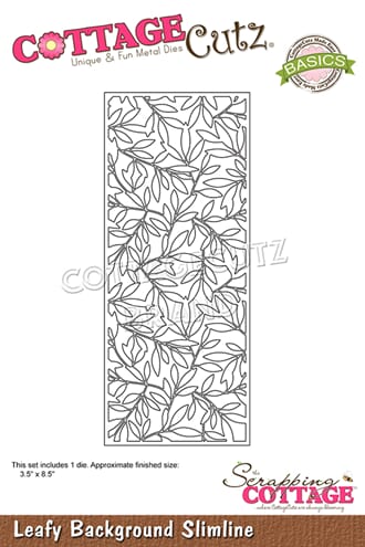 CottageCutz - Leafy Background Slimline Rectangle Dies