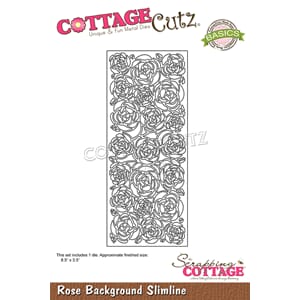CottageCutz - Rose background Slimeline Rectangle Dies