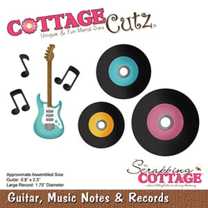 CottageCutz - Guitar, Music Notes & Records Dies