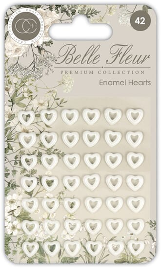Craft Consortium - Belle Fleur Enamel Hearts, 42/Pkg