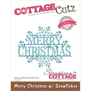 CottageCutz - Merry Christmas w/ Snowflakes Dies