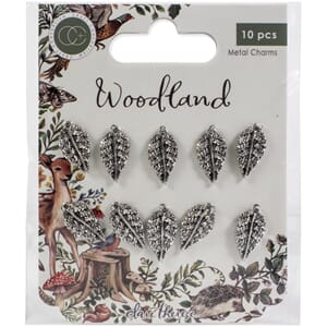 Craft Consortium: Silver Leaf Woodland Metal Charms Silver