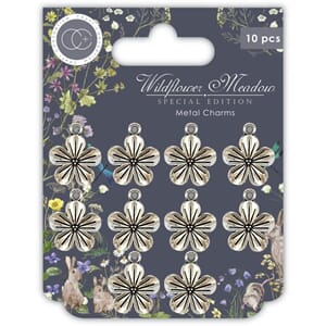 Craft Consortium: Flower Metal Charms Silver