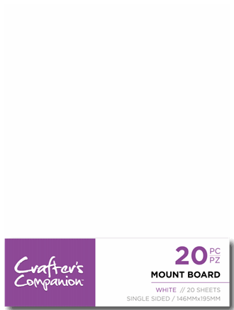 Crafters Companion: Mount Board White, 20stk