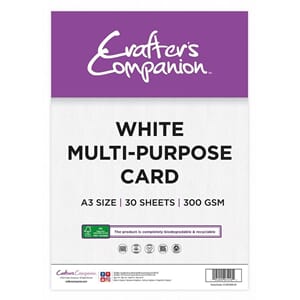 Crafters Companion: White Multi-Purpose Card, A3, 30stk