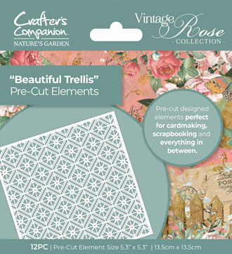 Crafter's Comp - Beautiful Trellis Vintage Rose Pre-cut Elem