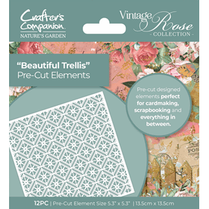 Crafter's Comp - Beautiful Trellis Vintage Rose Pre-cut Elem