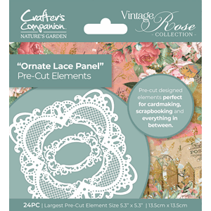 Crafter's Comp - Ornate Lace Panel Vintage Rose Pre-cut Elem