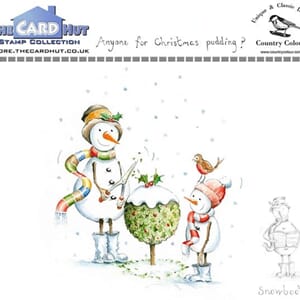 The Card Hut Snowboots: Anyone For Christmas Pudding Clear S