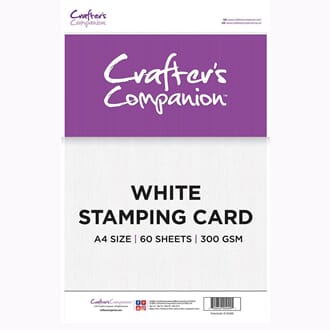 Crafters Companion: White Stamping Card, A4, 300 gram, 60stk