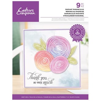 Crafter's Companion Radiant Ranun Outline Floral Clear Stamp