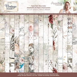 Crafters Comp. - Vintage Diary Paper Pad, 12x12 inch