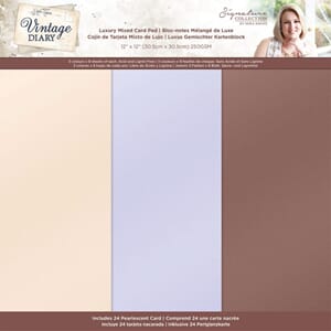 Crafters Comp. - Vintage Diary Pearl Paper Pad, 12x12 inch
