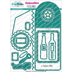 CarlijnDesign - Bottle tag / flasketag, str 7,1x19 cm
