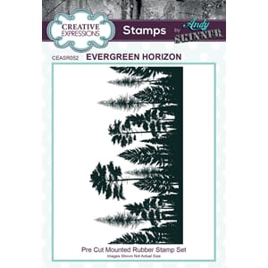 Creative Expressions: Evergreen Horizon A6 Rubber Stamp