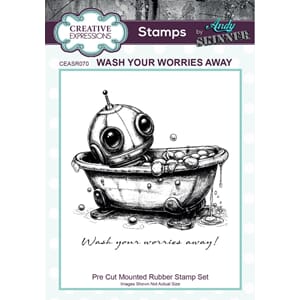 Creative Expressions - Botology Wash Your Worri Rubber Stamp
