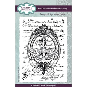Creative Expressions - Moth Philosophy A6 Rubber Stamps