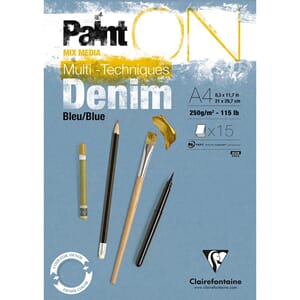 PaintON - Denim Blue Mix Media Papirblokk, str A4