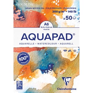 GOLDLINE AQUAPAD - Akvarellblokk, str A6