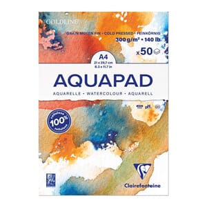 GOLDLINE AQUAPAD - Akvarellblokk, str A4