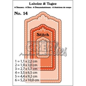 Crealies - Labelzz & Tagzz Dies No. 14 with Stitchline