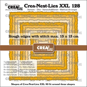 Crealies - Squares with Rough Edges Crea-Nest-Lies XXL Dies