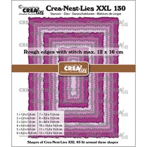 Crealies - Rectangles with Rough Edg Crea-Nest-Lies XXL Dies