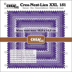 Crealies - Squeare w/ a wavy edge Crea-Nest-Lies XXL Dies