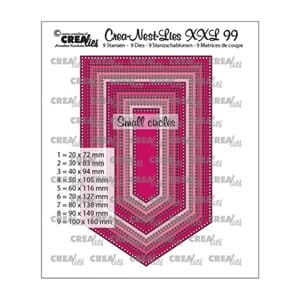 Crealies: Banner w/ small circle Crea-Nest-Lies small, 9/Pkg