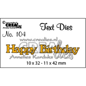 Crealies - Happy Birthday Text Dies English No. 104