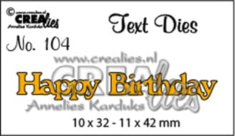 Crealies - Happy Birthday Text Dies English No. 104